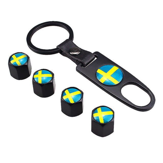 Ventilhattar flagga Sverige 4st + Nyckelring