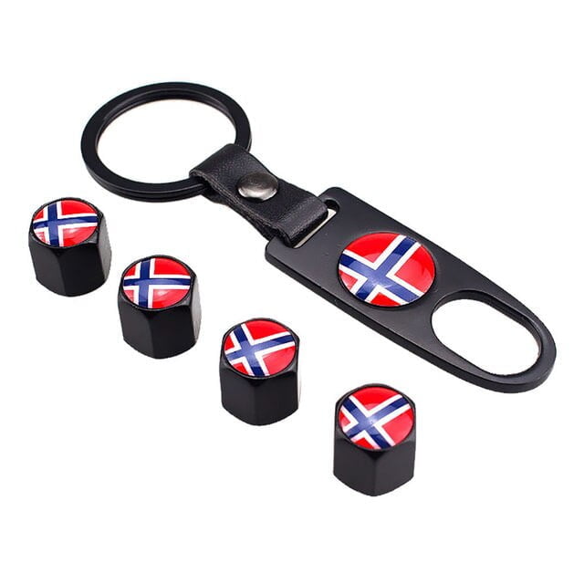 Ventilhattar flagga Norge 4st + Nyckelring